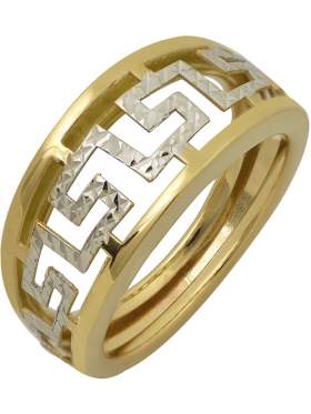 Χρυσό δακτυλίδι σε σχέδιο Greka σε 14 καράτια